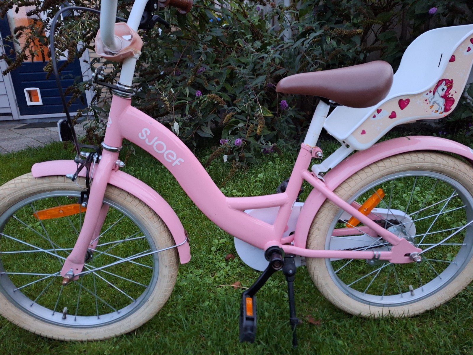 Roze Sjoef kinderfiets 20 inch met achterzitje, Ophalen, Terugtraprem, Sjoef, 16 tot 20 inch