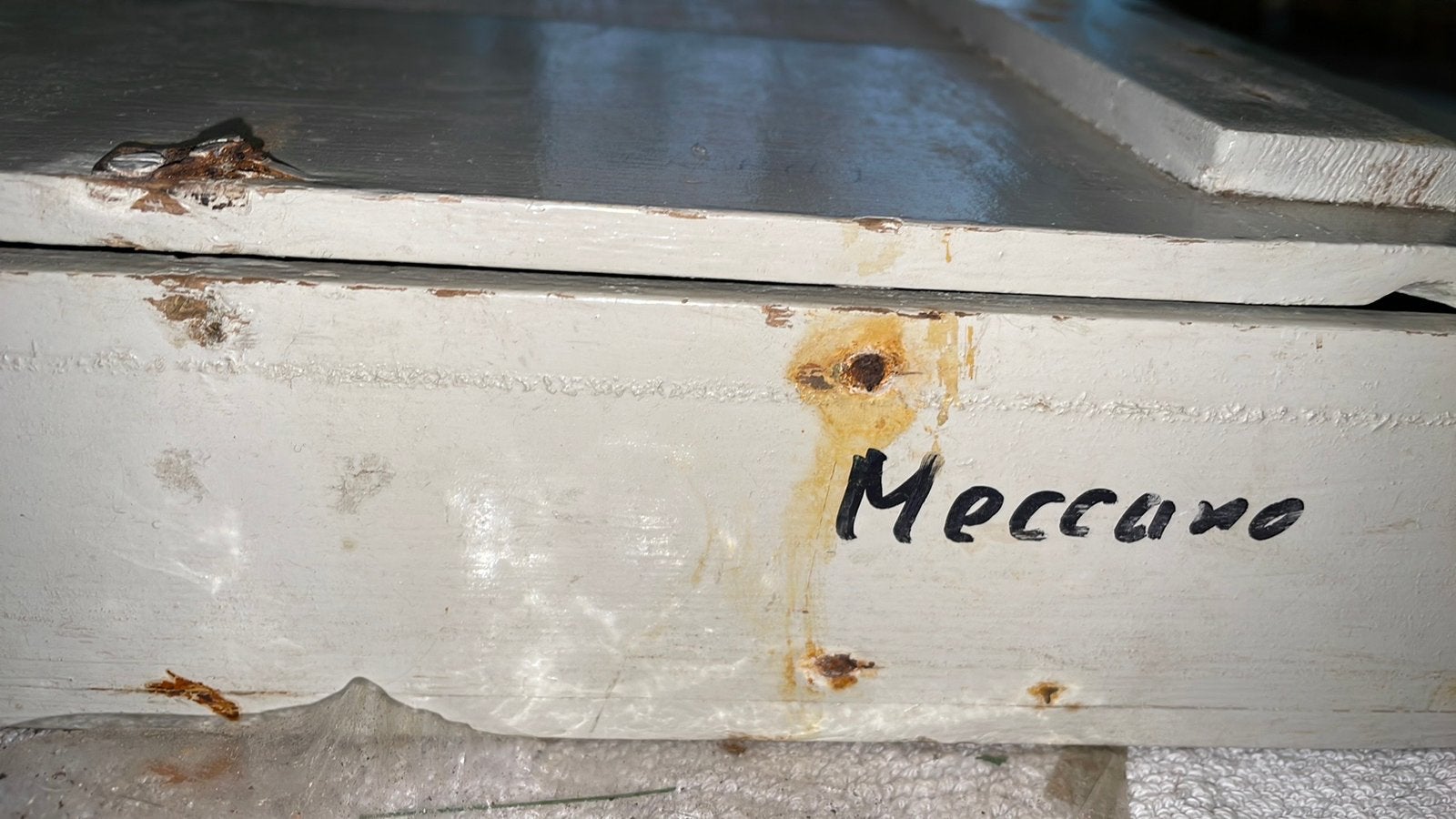 Meccano- houten kist vol, Ophalen