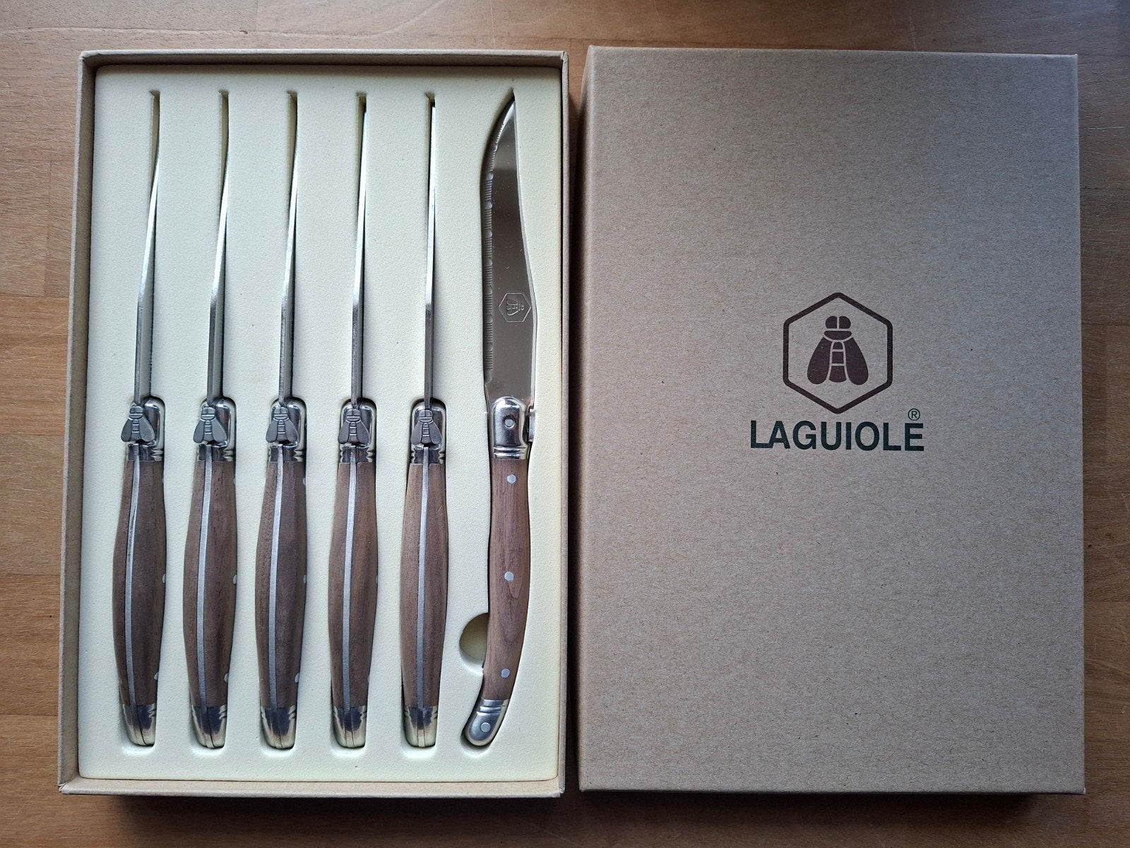 Laguiole steakmessen, Los bestek, Ophalen of Verzenden, Rvs of Chroom, Nieuw