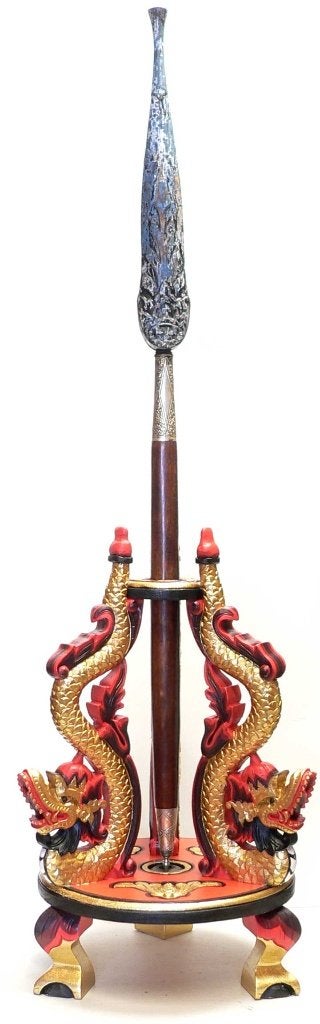 Tombak houder AC5 Speer standaard naga draak Indonesie kunst, Ophalen of Verzenden