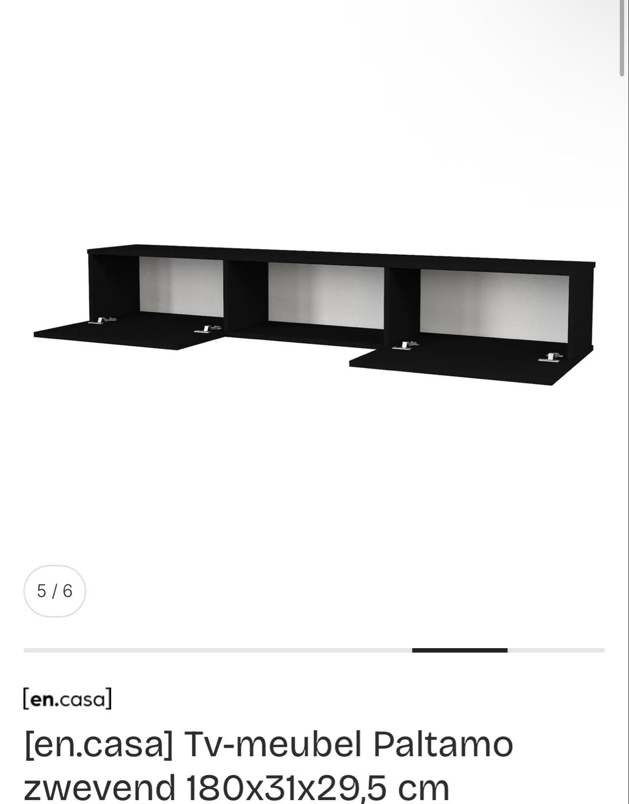 MOET NU WEG!! Zwevend TV-meubel Paltamo 180x31x29,5 cm, Ophalen, Overige materialen, Gebruikt, 150 tot 200 cm