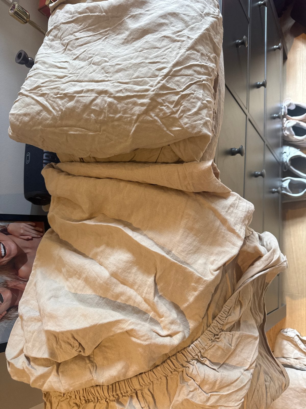 Zara Home Linnen Beddengoed - 2x Eenpersoons (150x220), Eenpersoons, Beige, Ademend, Ophalen of Verzenden