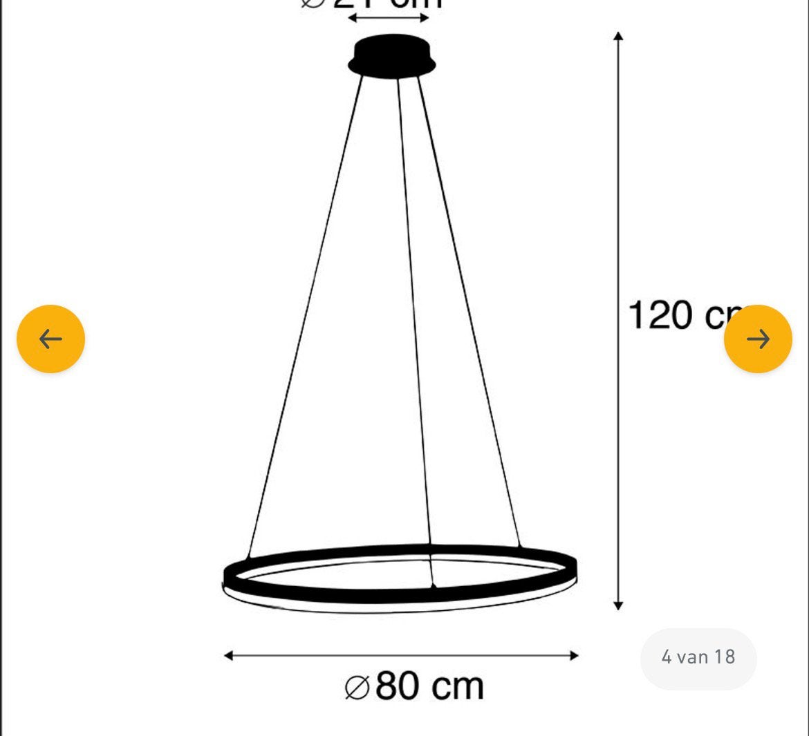Design hanglamp Lampenlicht Anello 3 staps dimbaar, Ophalen, Zo goed als nieuw