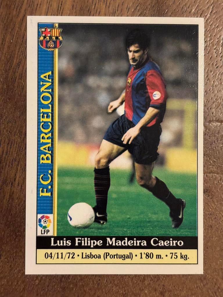 Luis Figo Spelerskaart - FC Barcelona (Jaren '90), Verzamelen, Sportartikelen en Voetbal, Ophalen of Verzenden, Zo goed als nieuw