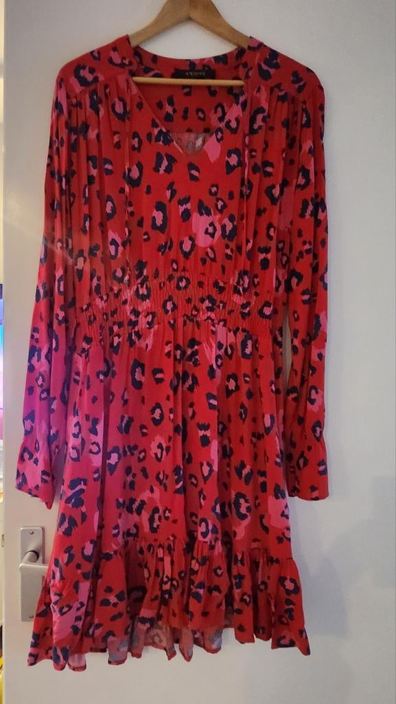 Supertrash Dames Jurk Luipaardprint Rood Roze Maat L, Supertrash, Ophalen of Verzenden, Maat 42/44 (L), Rood