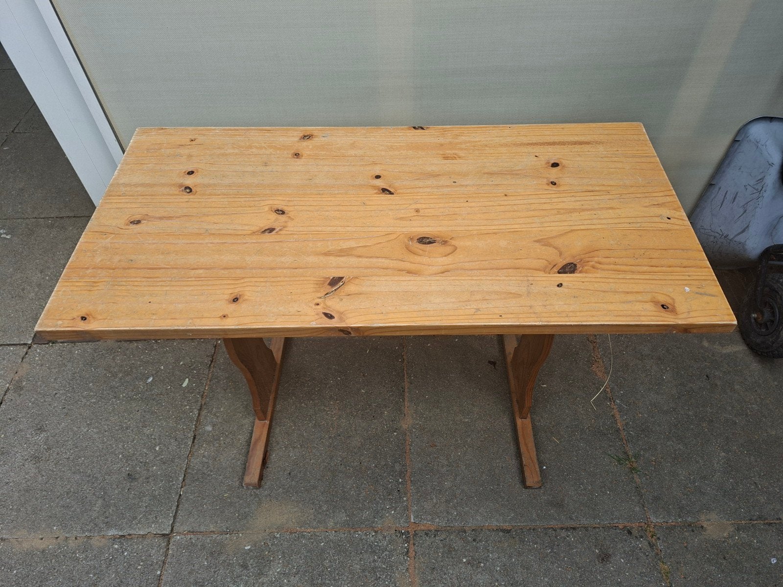 Houten tafel - grenen - rechthoekig - gebruikt, Huis en Inrichting, Tafels | Eettafels, Gebruikt, 100 tot 150 cm, Rustiek, Tot twee personen