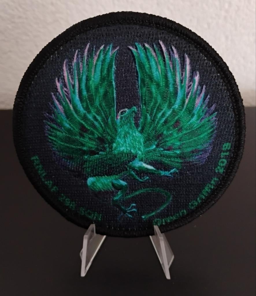 Patch - RNLAF 298 Squadron Chinook - Green Griffin 2019, Verzenden, Zo goed als nieuw, Patch, Badge of Embleem