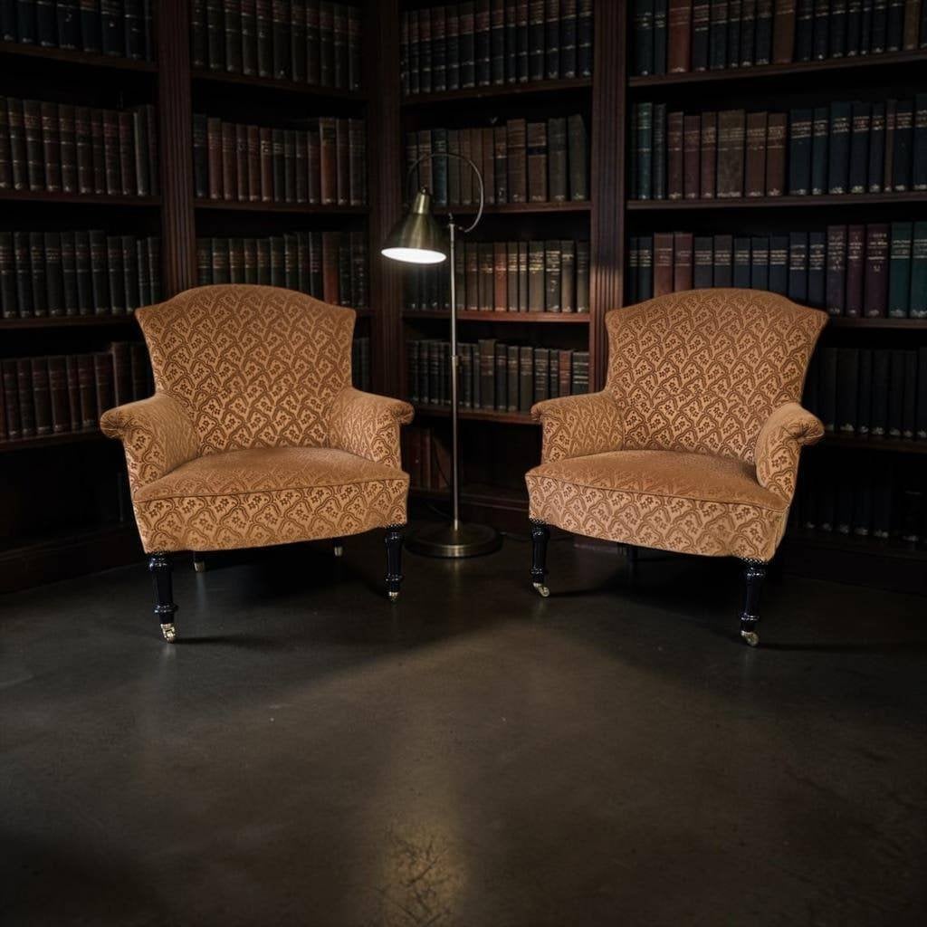 Set van 2 vintage zalmroze fauteuils / eenzitten /clubzetels, Ophalen, Gebruikt, 75 tot 100 cm, Minder dan 150 cm