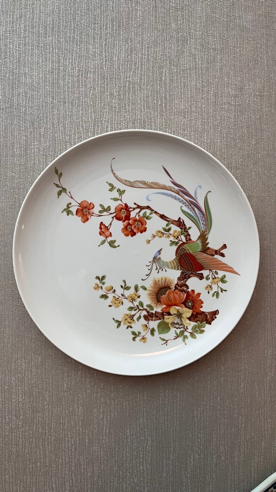 Prachtig Olivia wandbord met gouden fazant/pauw decoratie, Ophalen of Verzenden