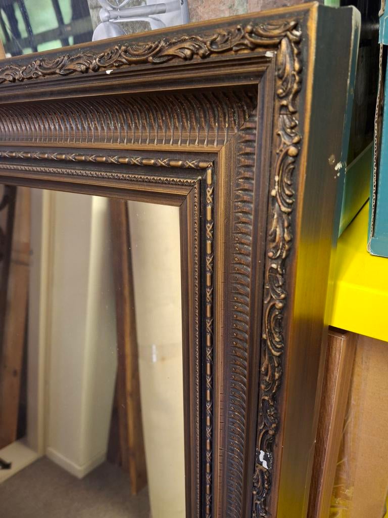 Grote Stijlvolle Spiegel met Houten lijst, Huis en Inrichting, Woonaccessoires | Spiegels, Ophalen, Gebruikt, 75 tot 100 cm, 150 tot 200 cm