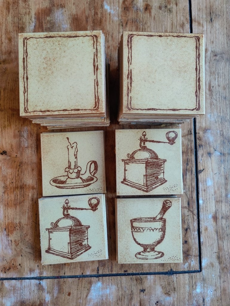 Vintage Semigres Italiaanse tegels 15x15 cm (59 stuks), Doe-het-zelf en Verbouw, Tegels, Gebruikt, Minder dan 20 cm, Minder dan 5 m²