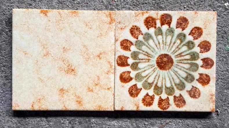 Vintage Sphinx tegels 15x15 met bloemmotief, Ophalen