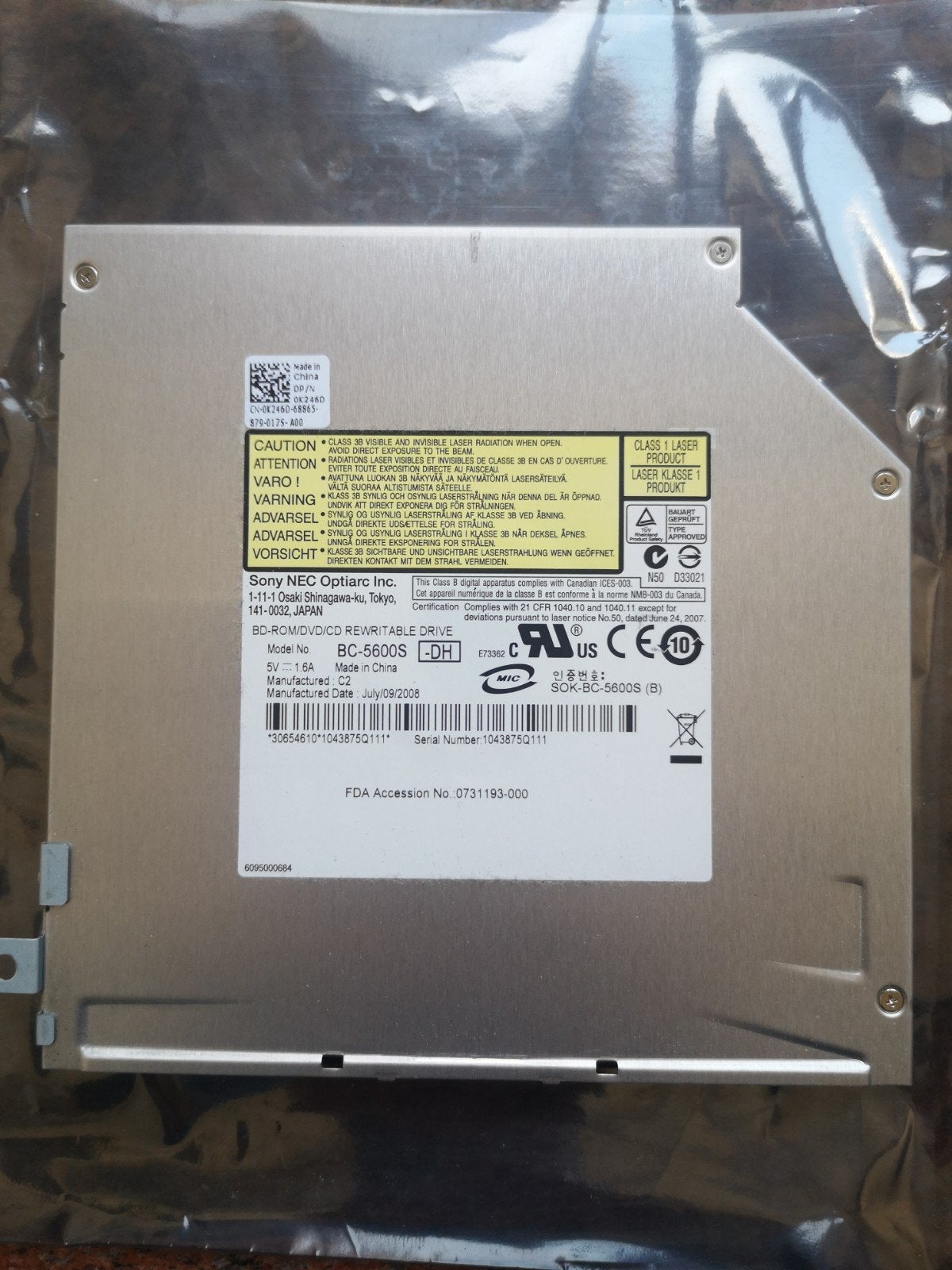 Sony Optiarc BC-5600S Blu-ray Combo Drive, Computers en Software, Optische drives, Ophalen of Verzenden