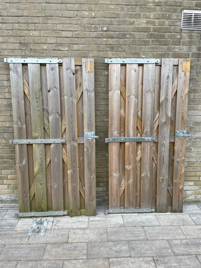 Houten Tuinpoort met Beslag, Tuin en Terras, Ophalen, Minder dan 3 meter, Hout, 1 tot 2 meter