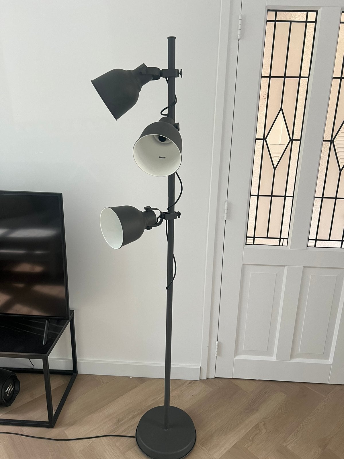 Staande lamp met 3 spots grijs, Ophalen, Zo goed als nieuw, E14 (klein), 150 tot 200 cm