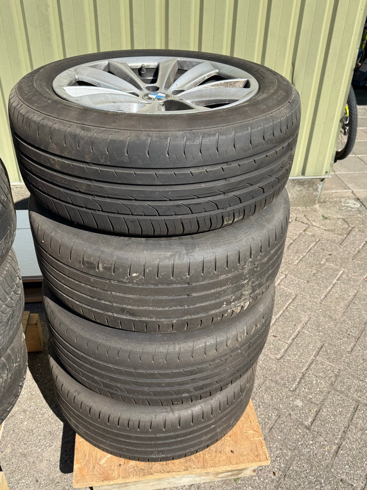 Zomerbanden 255/55R17 met LM velgen BMW, Ophalen, Gebruikt, 255 mm, Banden en Velgen
