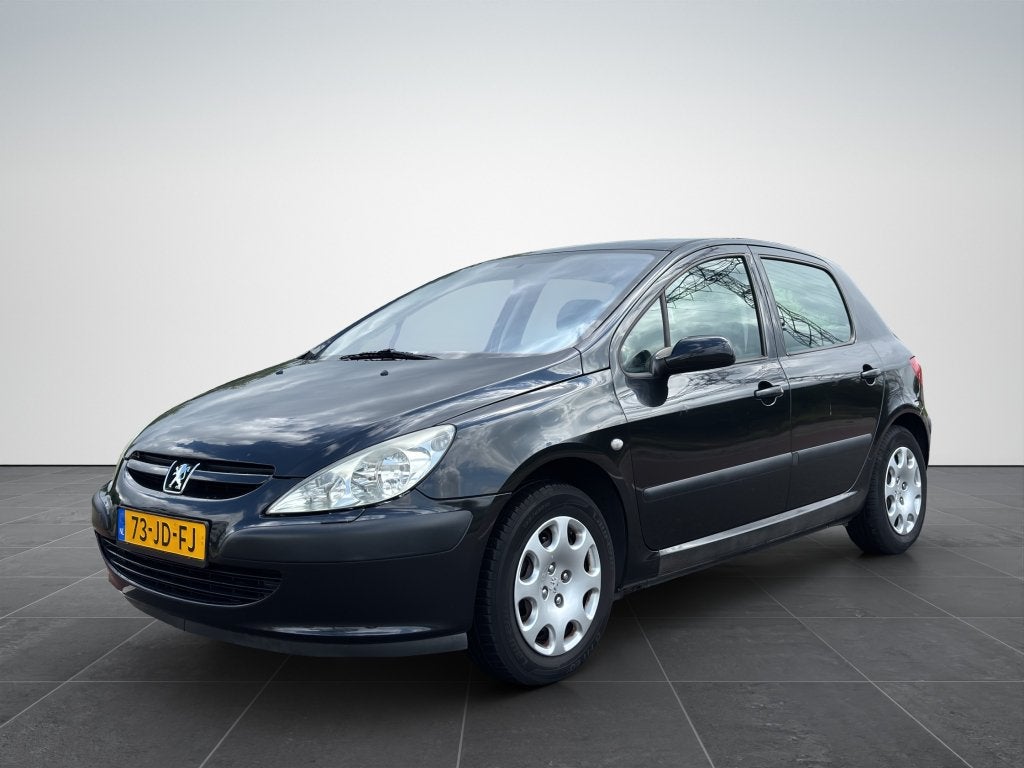 Peugeot 307 1.6 16V. NAP/LEER/CLIMATE CONTR. NWE APK, Voorwielaandrijving, 4 cilinders, 610 kg, Zwart