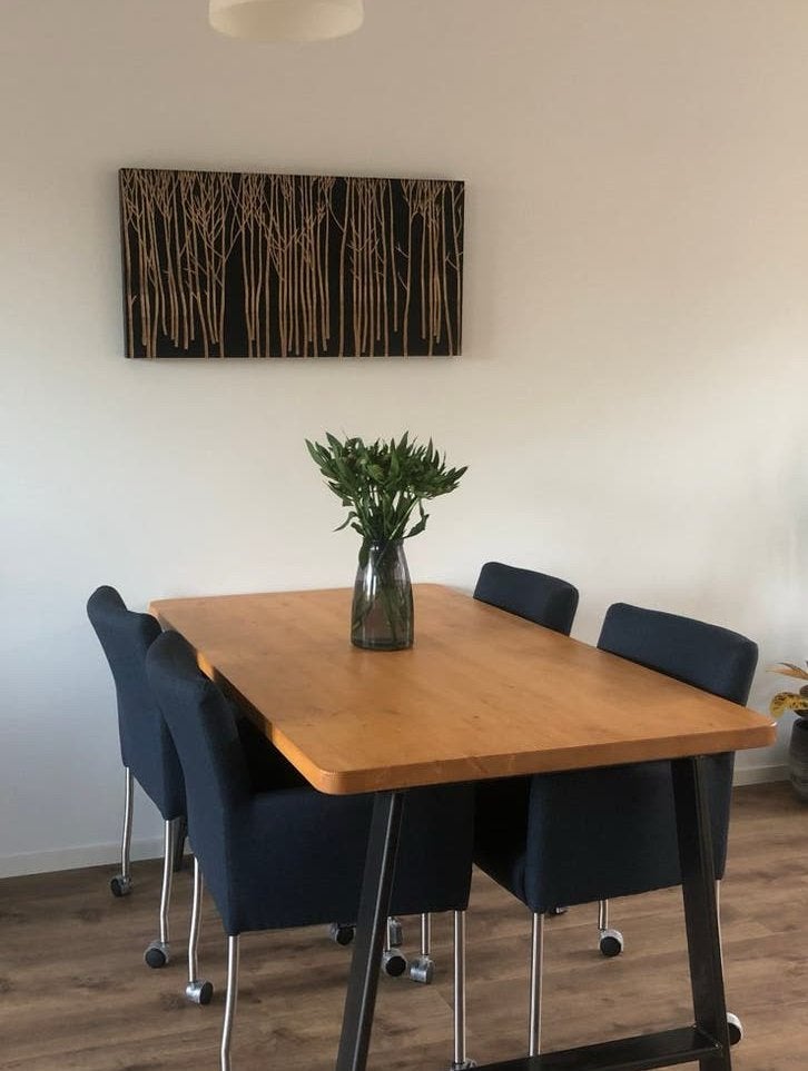 Eettafel met 4 zeer comfortabele stoelen van Montel, Huis en Inrichting, Tafels | Eettafels, Ophalen, Gebruikt, 50 tot 100 cm