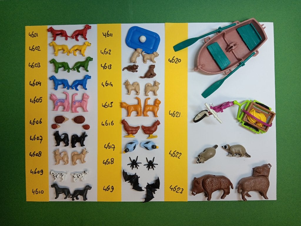 Playmobil Dieren 4601-23 Vleermuis Spin Wasbeer Poes Hond, Kinderen en Baby's, Speelgoed | Playmobil, Verzenden, Gebruikt