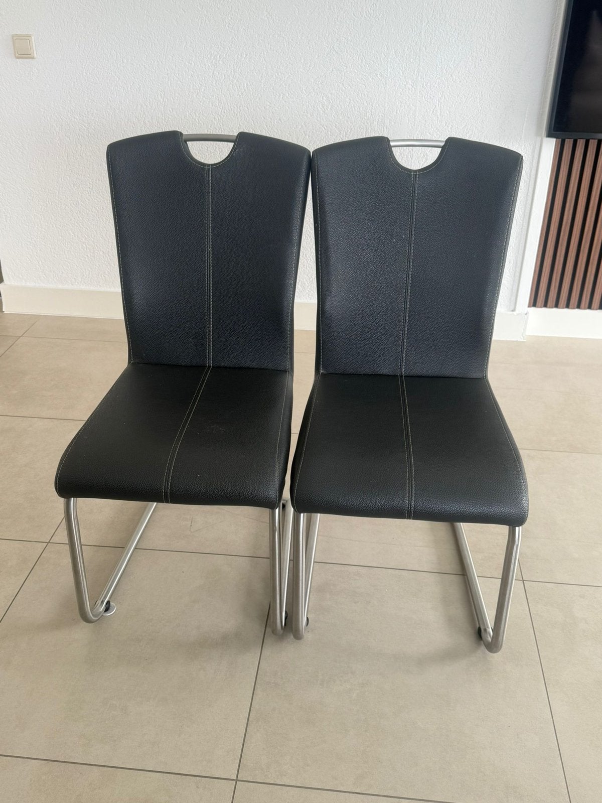 Stabiele tafelstoelen (kan ook apart), Twee, Zwart, Ophalen of Verzenden, Zo goed als nieuw