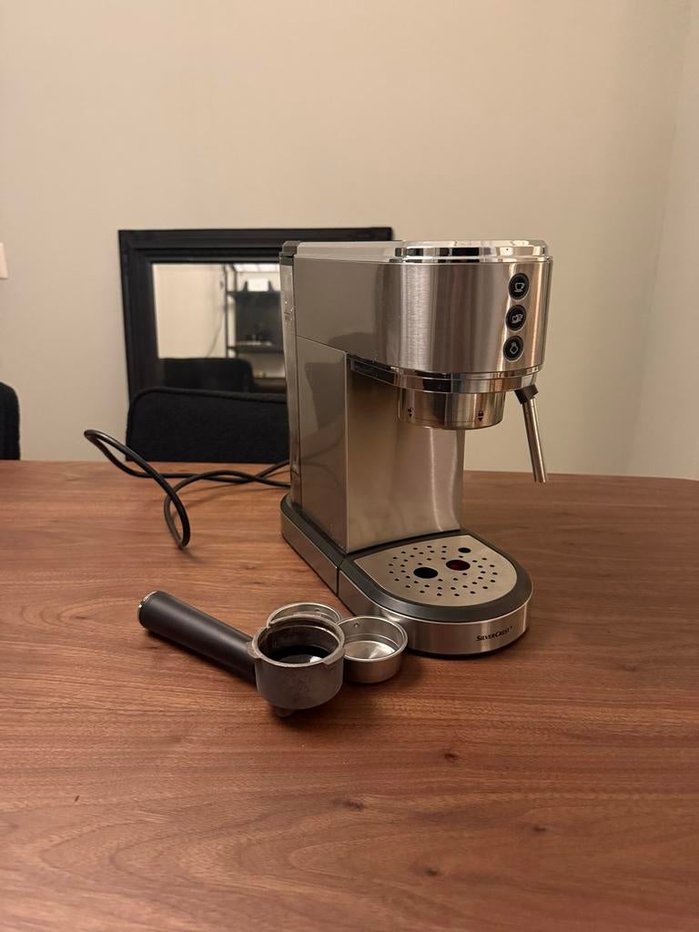 Silvercrest piston koffiemachine – Zo goed als nieuw, Witgoed en Apparatuur, Ophalen, Afneembaar waterreservoir, Espresso apparaat
