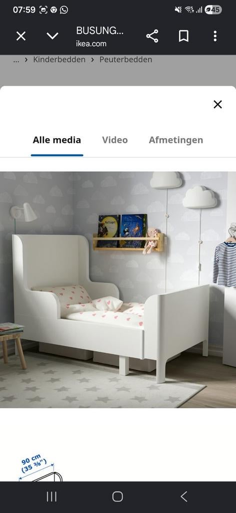 Roze IKEA meegroeibed met nieuwe matrassen, Lattenbodem, 85 tot 100 cm, Gebruikt, Ophalen of Verzenden