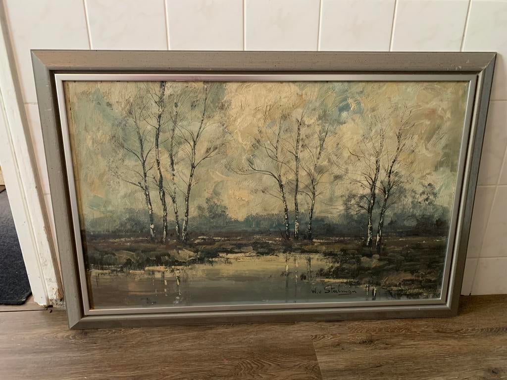 Olieverfschilderij op paneel landschap, Ophalen of Verzenden