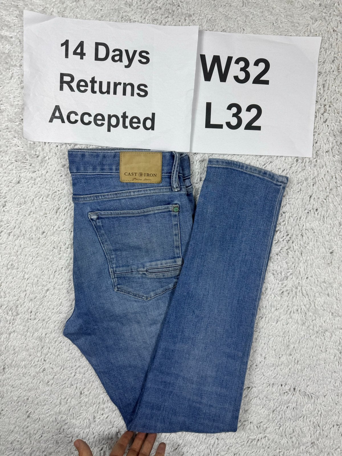 Cast Iron Riser Slim Fit Jeans - Blauw W32 L32 3265, G, G, Blauw, Gy