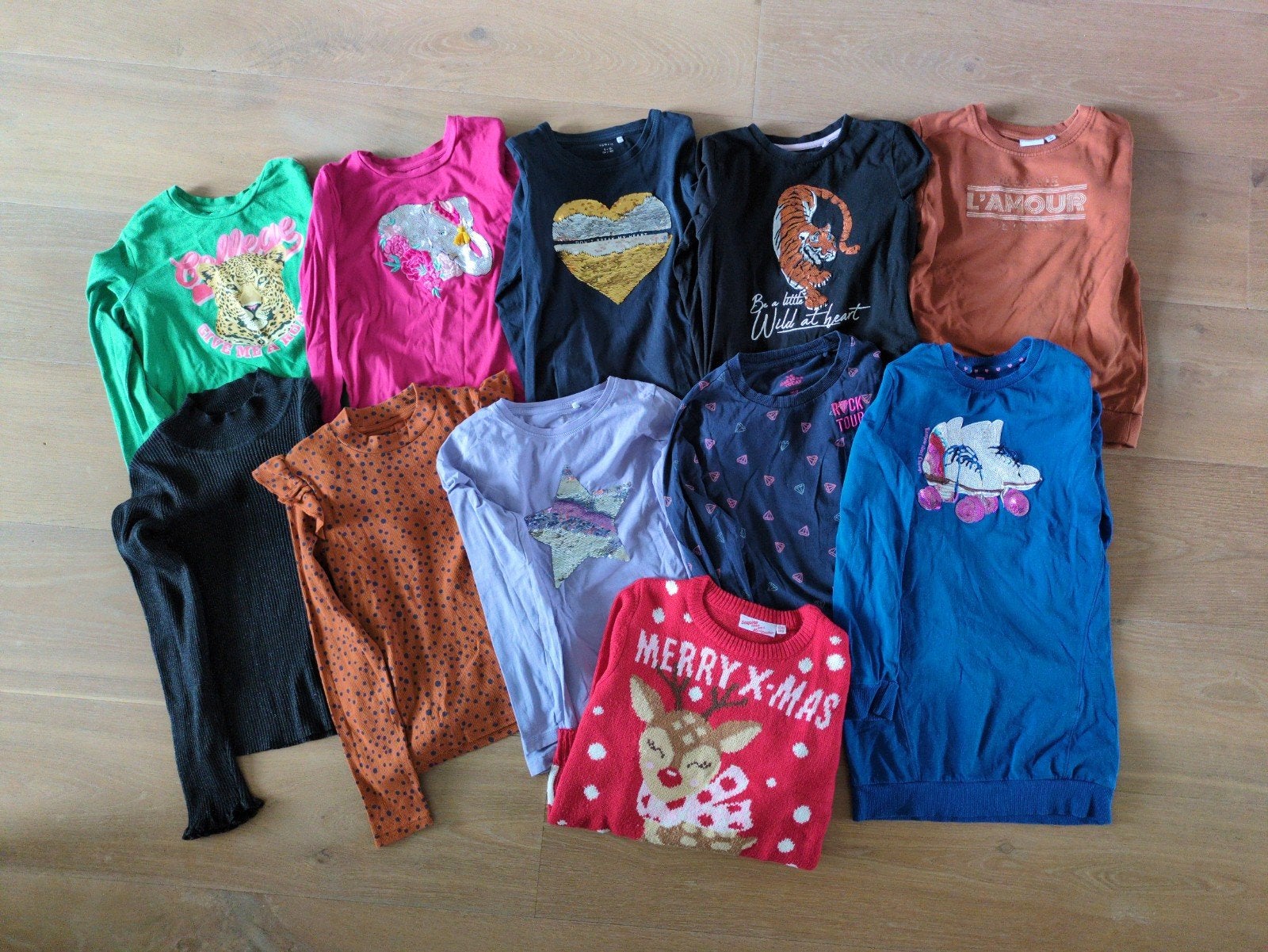 Kledingpakket meisje truien / long sleeve maat 134/140, Ophalen of Verzenden, Zo goed als nieuw, Maat 134