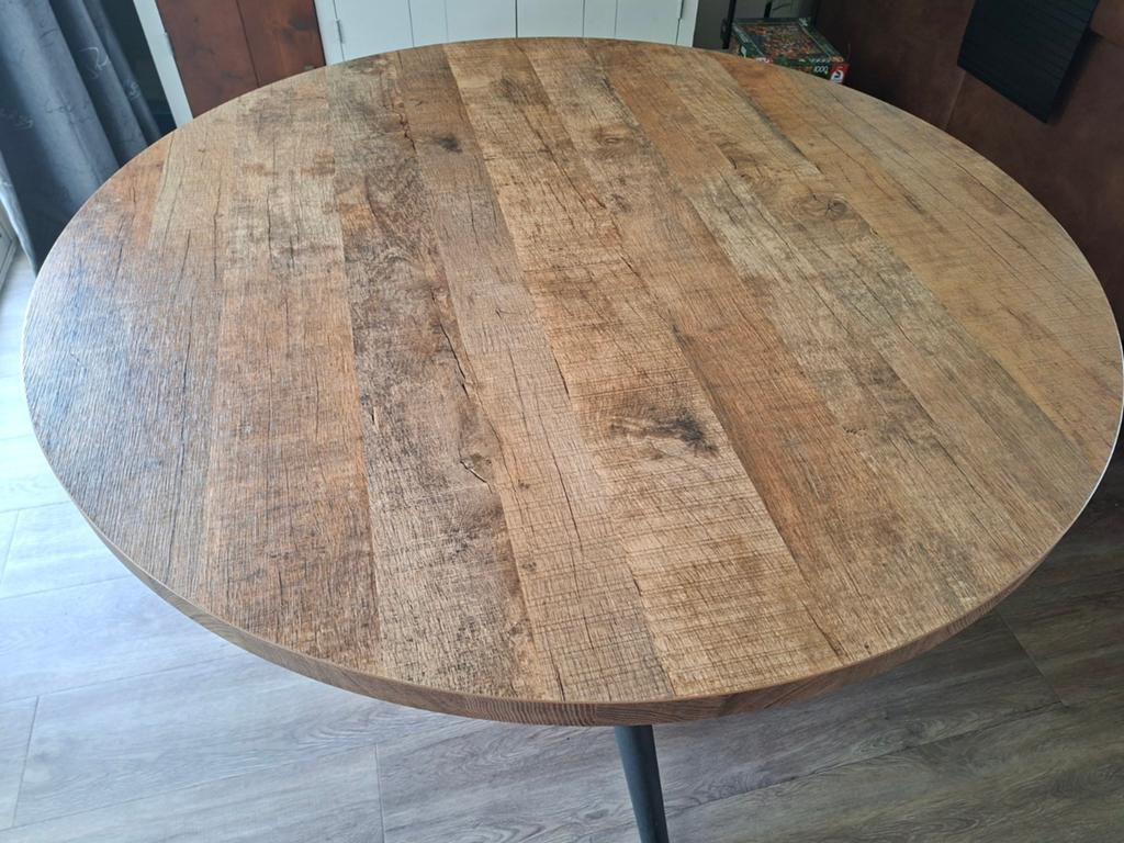 Ronde eettafel, Huis en Inrichting, Tafels | Eettafels, Ophalen, Rond, Zo goed als nieuw, 100 tot 150 cm