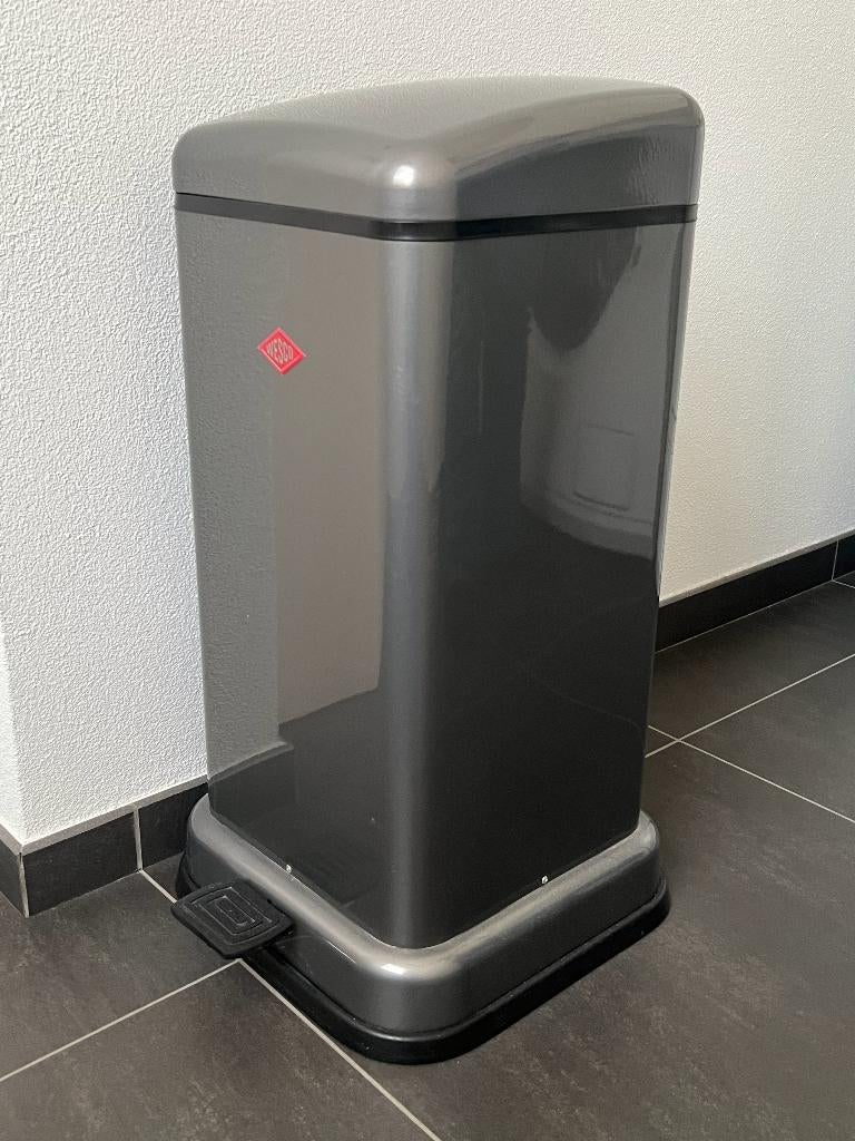 Wesco prullenbak, model Tower Kick Grafiet 33L, Ophalen, Met pedaal, 50 tot 75 cm, Zo goed als nieuw