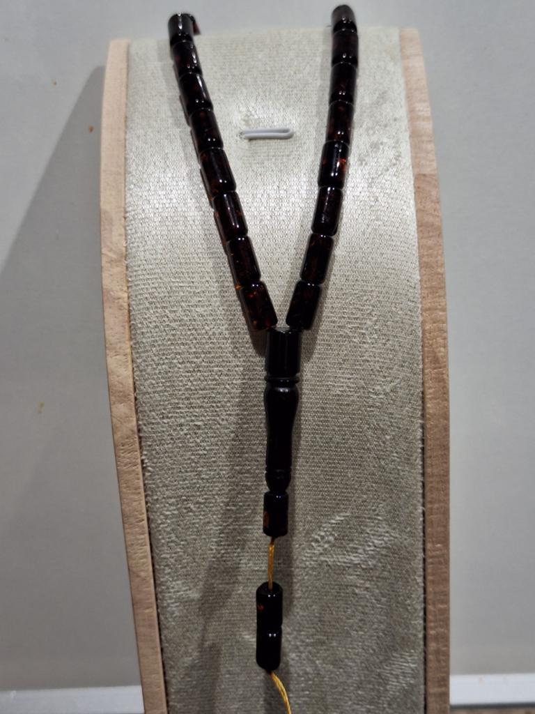 100% Kersen Amber Gebedsketting - 33 Kralen + 3 Extra, Sieraden, Tassen en Uiterlijk, Antieke sieraden, Ophalen of Verzenden, Overige materialen