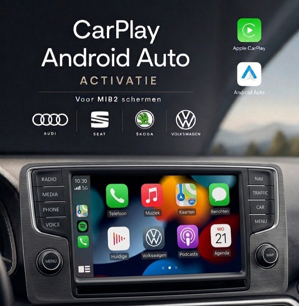 Carplay Android Auto. AUDI, SEAT, SKODA VOLKSWAGEN activatie, 24-uursservice