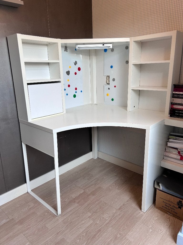 Mooi hoekbureau wit IKEA 100x100x75, Huis en Inrichting, Ophalen, Hout, Demontabel, Zo goed als nieuw