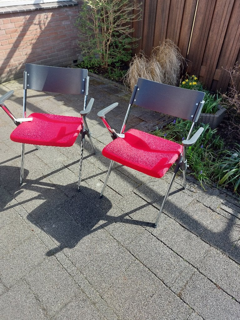 2x Bureaustoel Rood -    Een maal gebruikt, Ophalen, Zo goed als nieuw, Rood, Bureaustoel