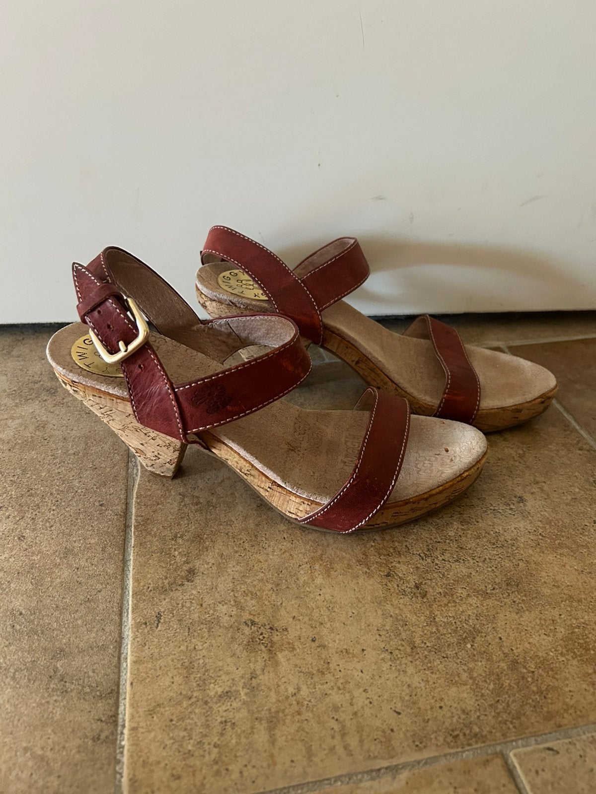 Bruine Lederen Twiggy Twiggy Zomerschoenen maat 41, Bruin, Gedragen, Sandalen of Muiltjes, Ophalen of Verzenden