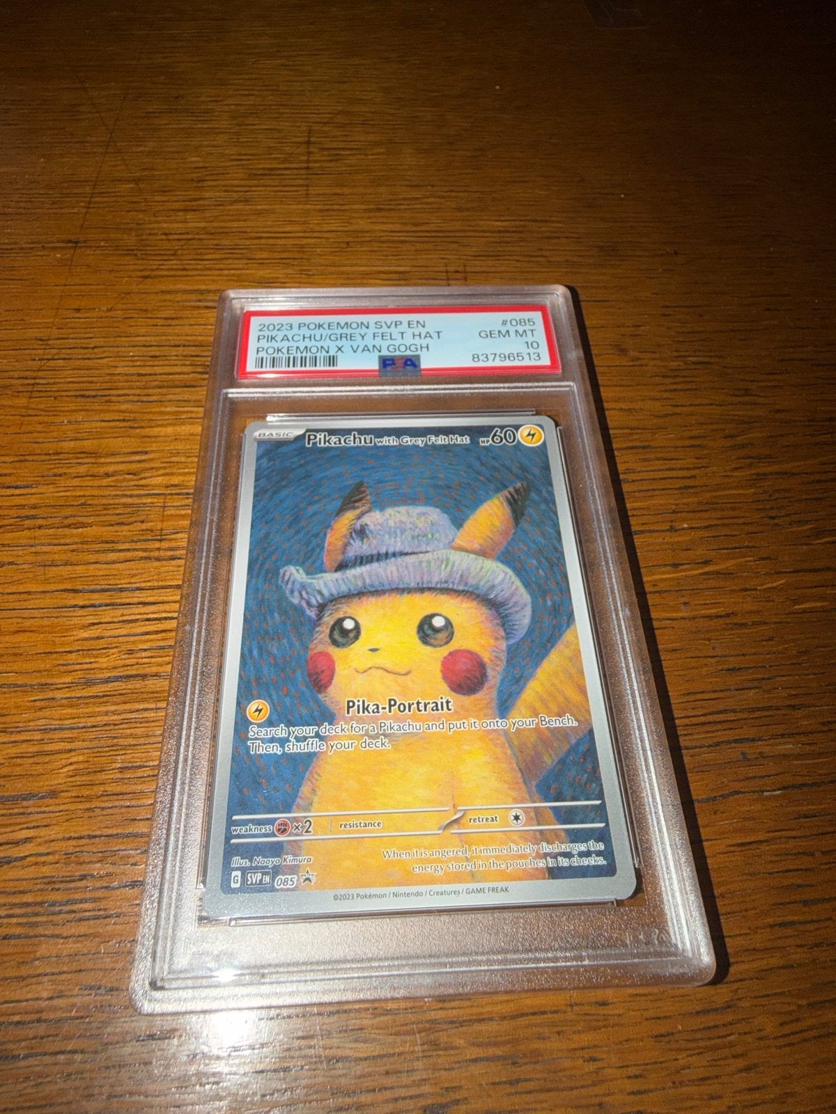 Pikachu with Grey felt Hat (Van Gogh) PSA 10 (Mint), Ophalen of Verzenden, Nieuw, Losse kaart