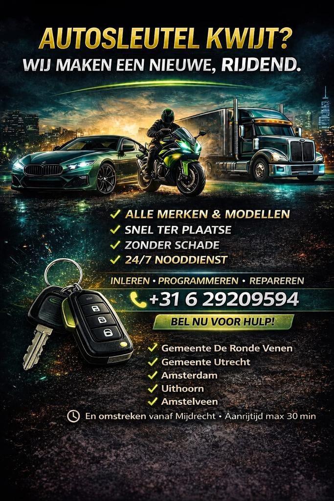 Autosleutels Kwijt Geen Nood, Ophalen of Verzenden, Nieuw