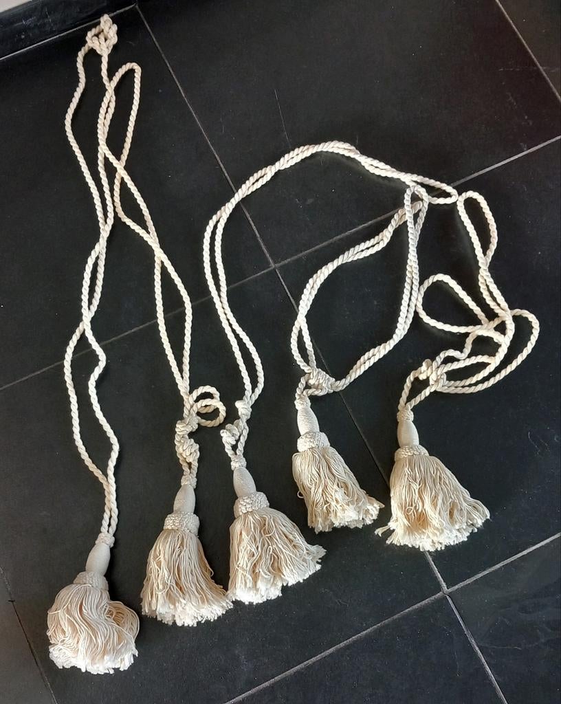 5 Mooie dikke volle Gordijnkwasten Embrasses, Ophalen of Verzenden, Gebruikt, Crème, Klassiek