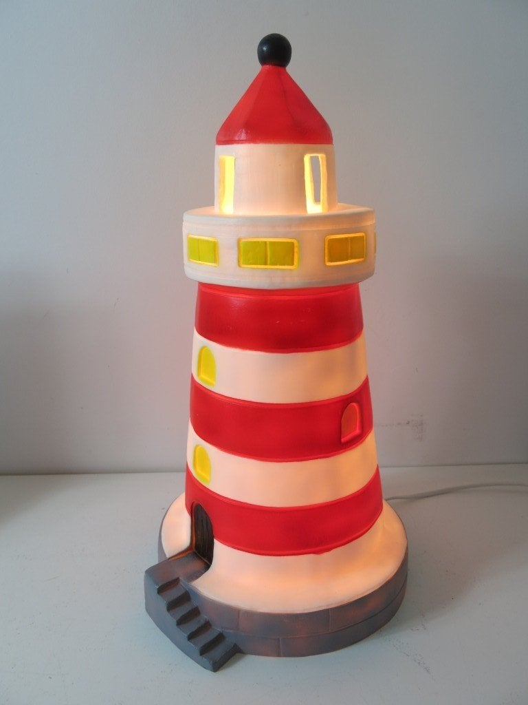 Vintage Heico vuurtoren lamp  nachtlamp, Ophalen of Verzenden, Zo goed als nieuw, Wanddecoratie