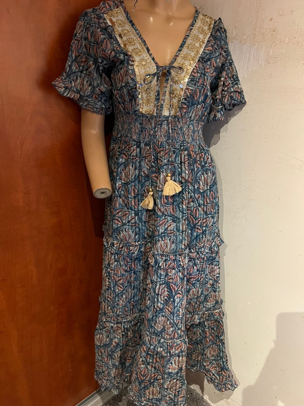 BOHO MADRID jurk maat m zgan, Kleding | Dames, Maat 38/40 (M), Boho madrid, G, Blauw