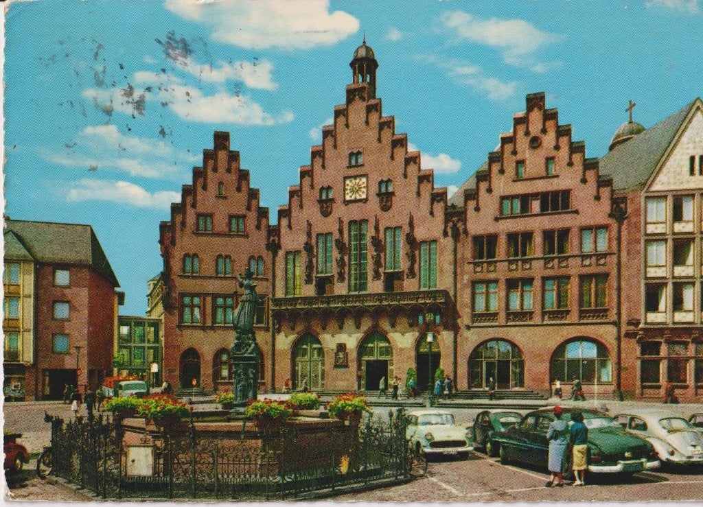 Duitsland, Frankfurt met auto's oa Mercury Sport Sedan, Verzamelen, Ansichtkaarten | Buitenland, Gelopen, Duitsland, 1940 tot 1960