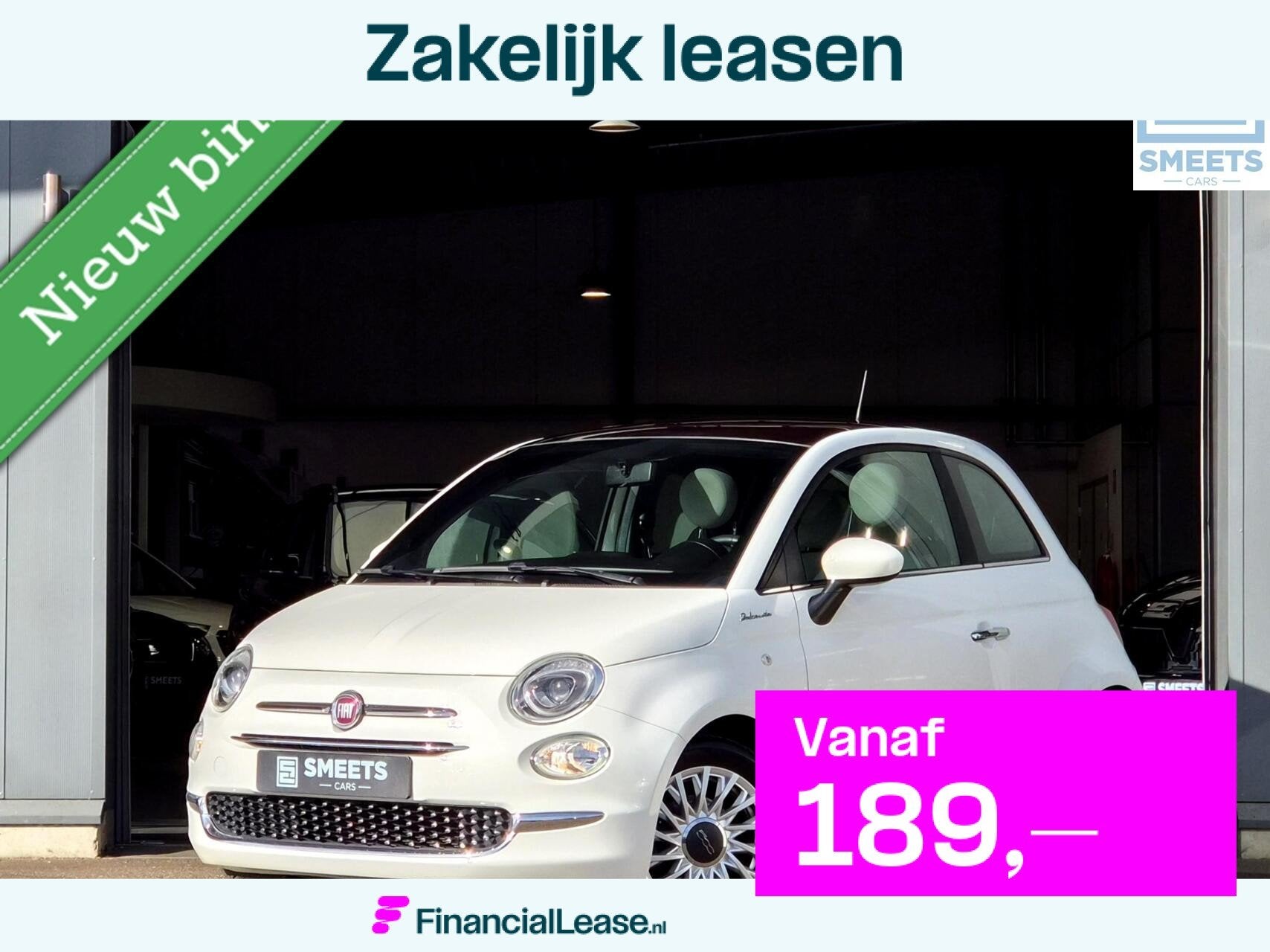 Fiat 500 1.0 Hybrid Dolcevita |Carplay/And|PDC|Airco|Panoram, Voorwielaandrijving, Gebruikt, 4 stoelen, Leder en Stof