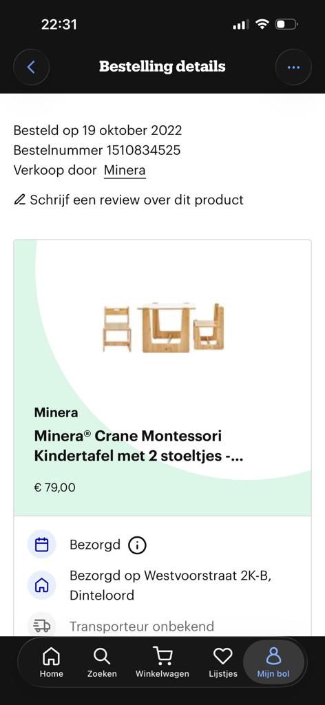 Minera Crane Montessori Kindertafel met 2 stoeltjes, Kinderen en Baby's, Kinderkamer | Tafels en Stoelen, Ophalen of Verzenden