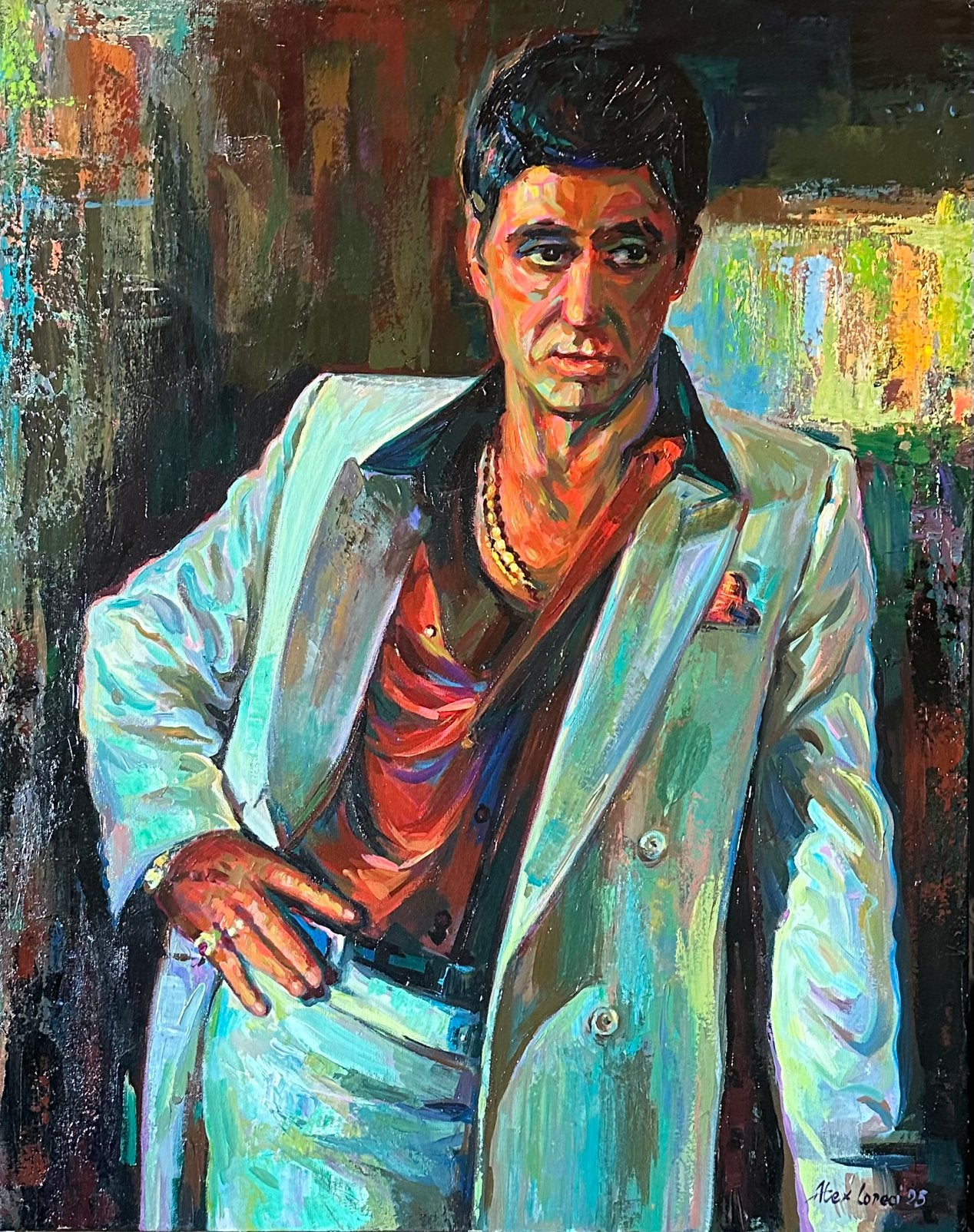 Alex L- Scarface- Tony Montana- Handgeschilderd (100%), Ophalen of Verzenden