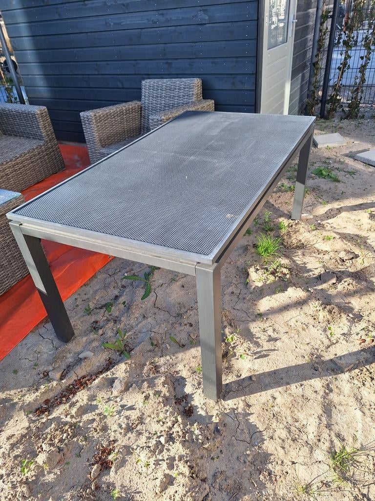 Hartman tuintafel, metaal, Tuin en Terras, Ophalen, Gebruikt, Rechthoekig, Metaal