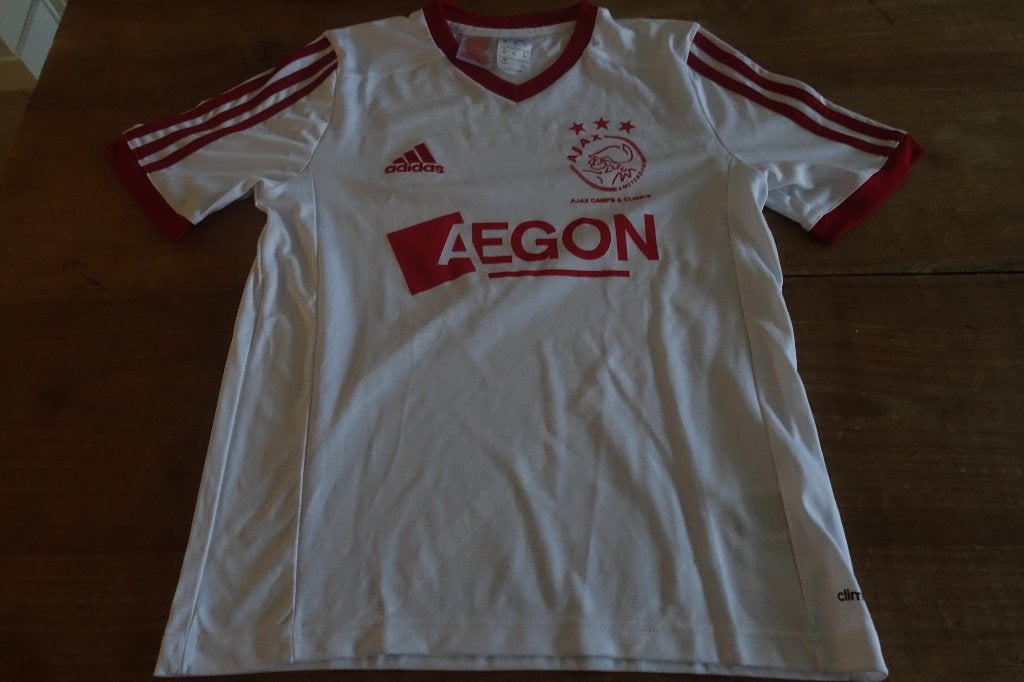 Ajax shirt wit van Aegon maat 164, Sport en Fitness, Voetbal, Maat XS of kleiner, Ophalen of Verzenden, Zo goed als nieuw, Shirt