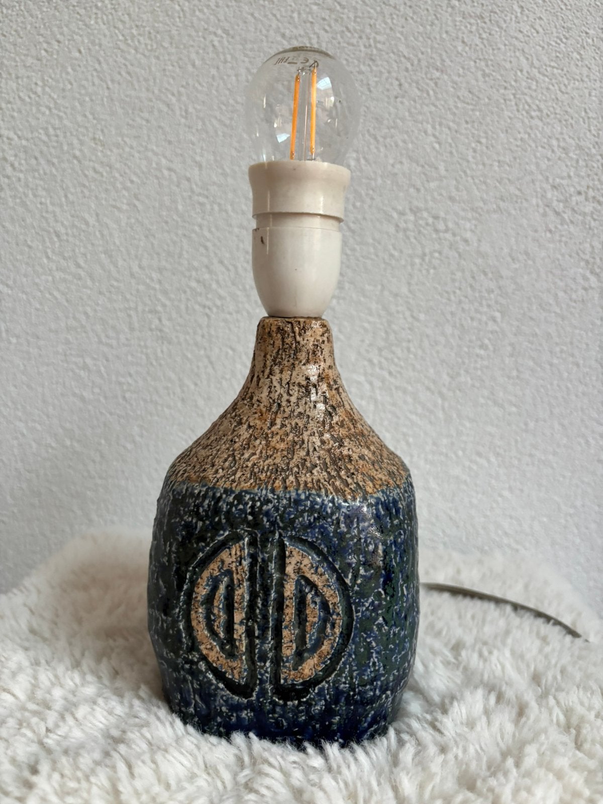 Fridtjof Sejersen brutalist lamp Deens studiokeramiek 27 cm, Ophalen of Verzenden, Zo goed als nieuw, Vintage