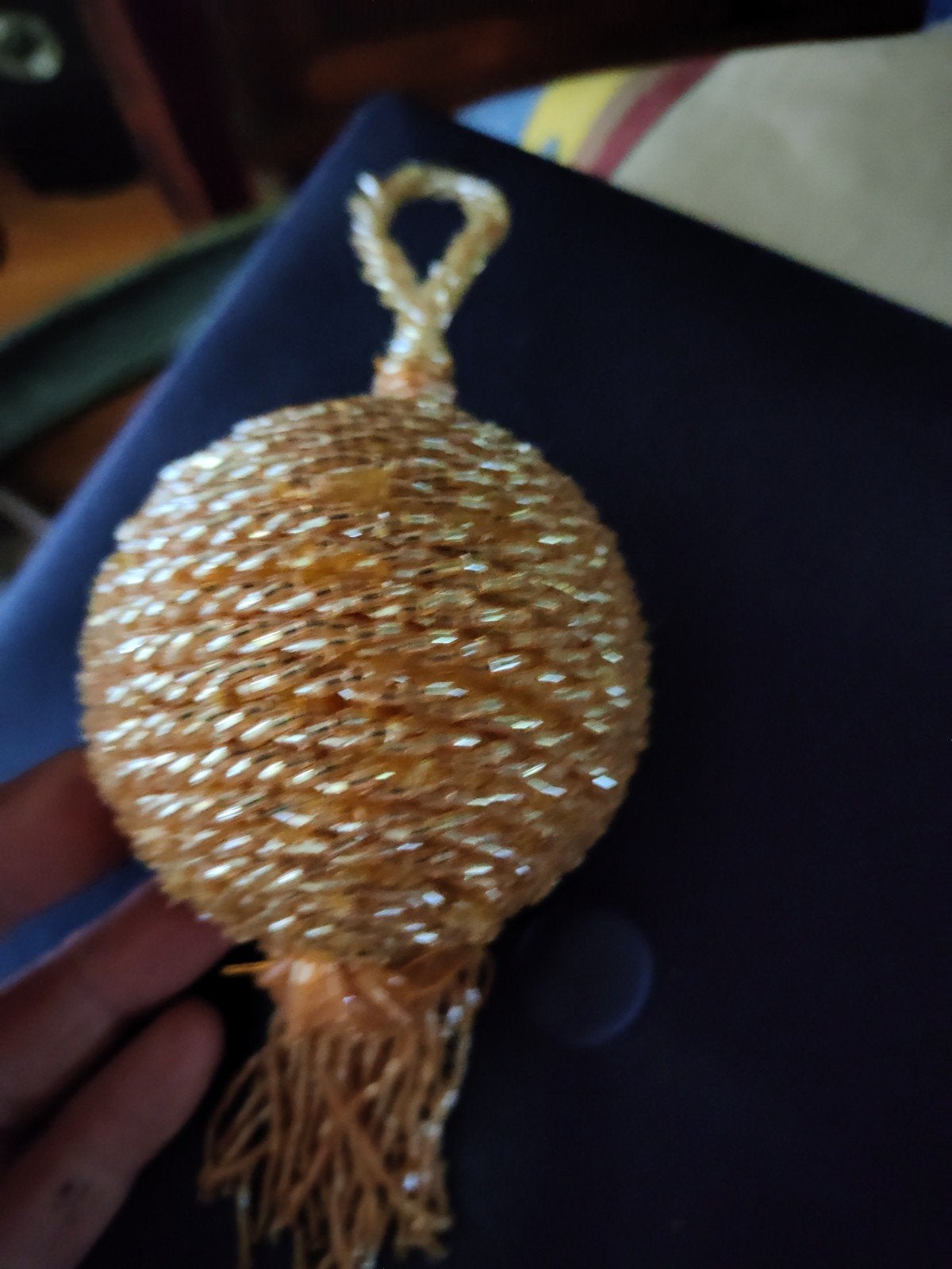 Bal met franjes van veel kraaltjes voor raam, Ophalen of Verzenden
