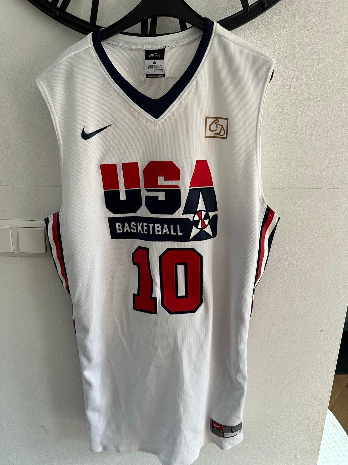 Nike USA Basketball Bryant #10 Jersey Maat L, Ophalen, Maat 52/54 (L), Wit, Gedragen